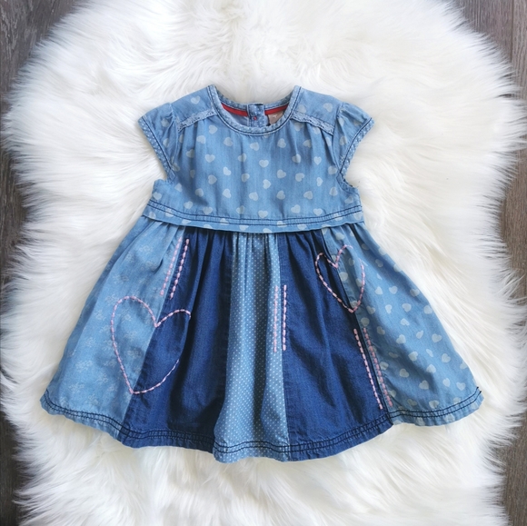 9/12 MONTHS TU LITTLE SEEDS Embroidered, Cap Sleeve Dress EUC - Picture 7 of 7